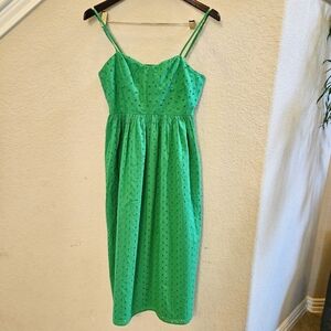A New Day Green Eyelet Midi Dress Size S